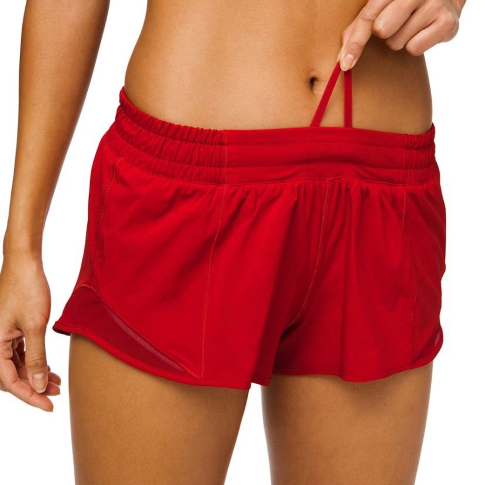 Lululemon 2.5 red hotty hot shorts